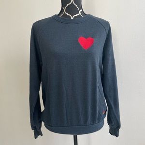 Aviator Nation Embroidered Heart Sweatshirt Small